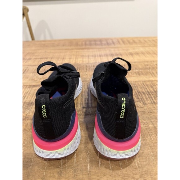 Nike Epic React Flyknit 2 Black Running Shoes Comfort BQ8927-003 Womens Size 9.5 - Picture 7 of 10